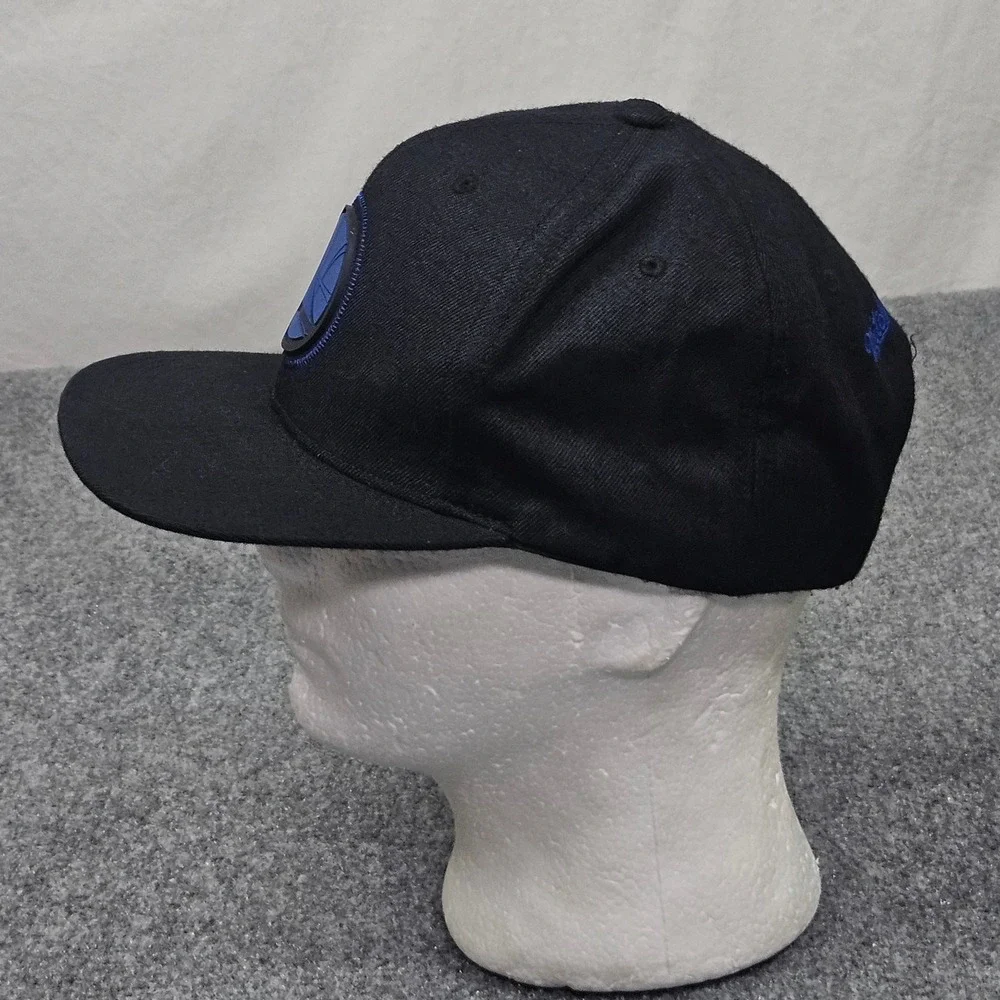 Golden State Warriors Hat Mitchell Ness Snapback Black Rubber Logo Cap NBA Style